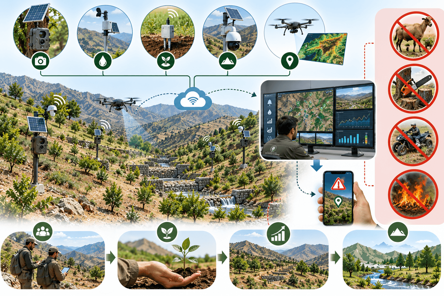 Design and Development of a Smart, Non-Invasive, and Cost-Effective Protection System for Implemented Economic Watershed Management Projects in Kermanshah and Kurdistan Provinces